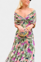 Lotte | Lange Jurk met Bloemenprint en V-halslijn