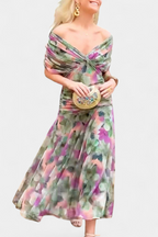 Lotte | Lange Jurk met Bloemenprint en V-halslijn