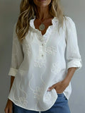 Liora™ – Blusa elegante con dettagli in brodere medio