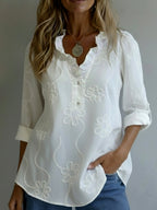 Liora™ – Blusa elegante con dettagli in brodere medio