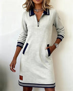 Chique jurk met lange mouwen van katoen