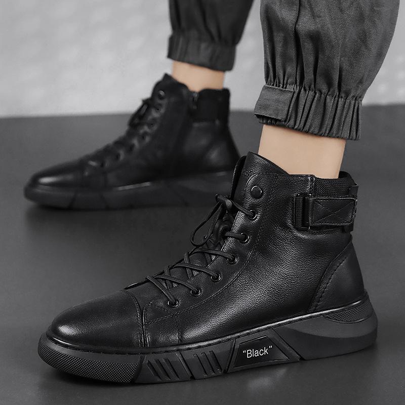 Blackridge | Zwarte Leren Herenschoenen