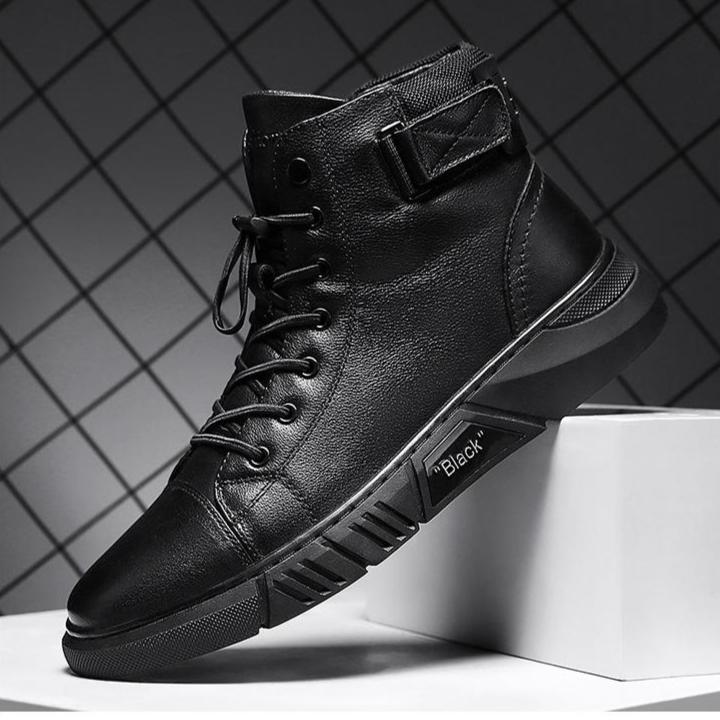 Blackridge | Zwarte Leren Herenschoenen