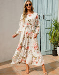 Julia™ | Maxi Jurk a maniche lunghe con Bloemenprint