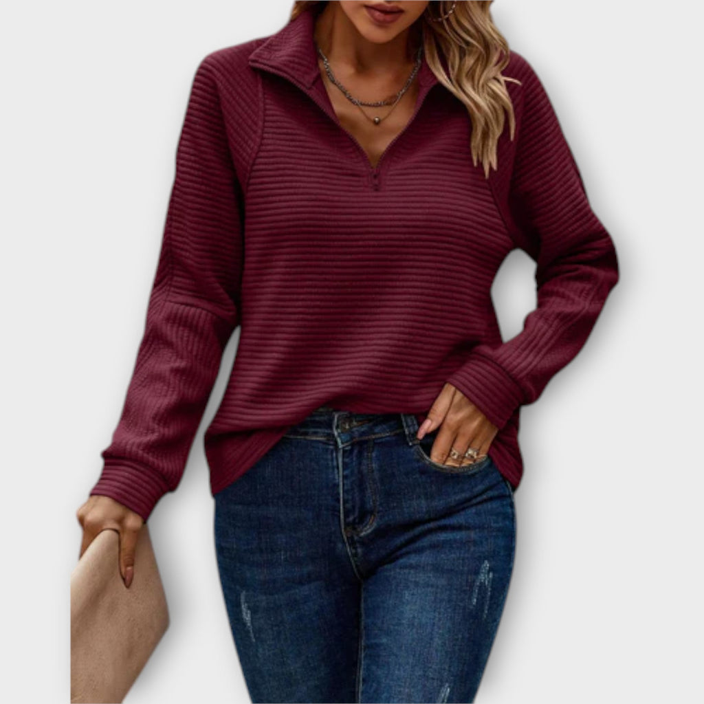 Kristie™ - Maglione con mezza zip Blød
