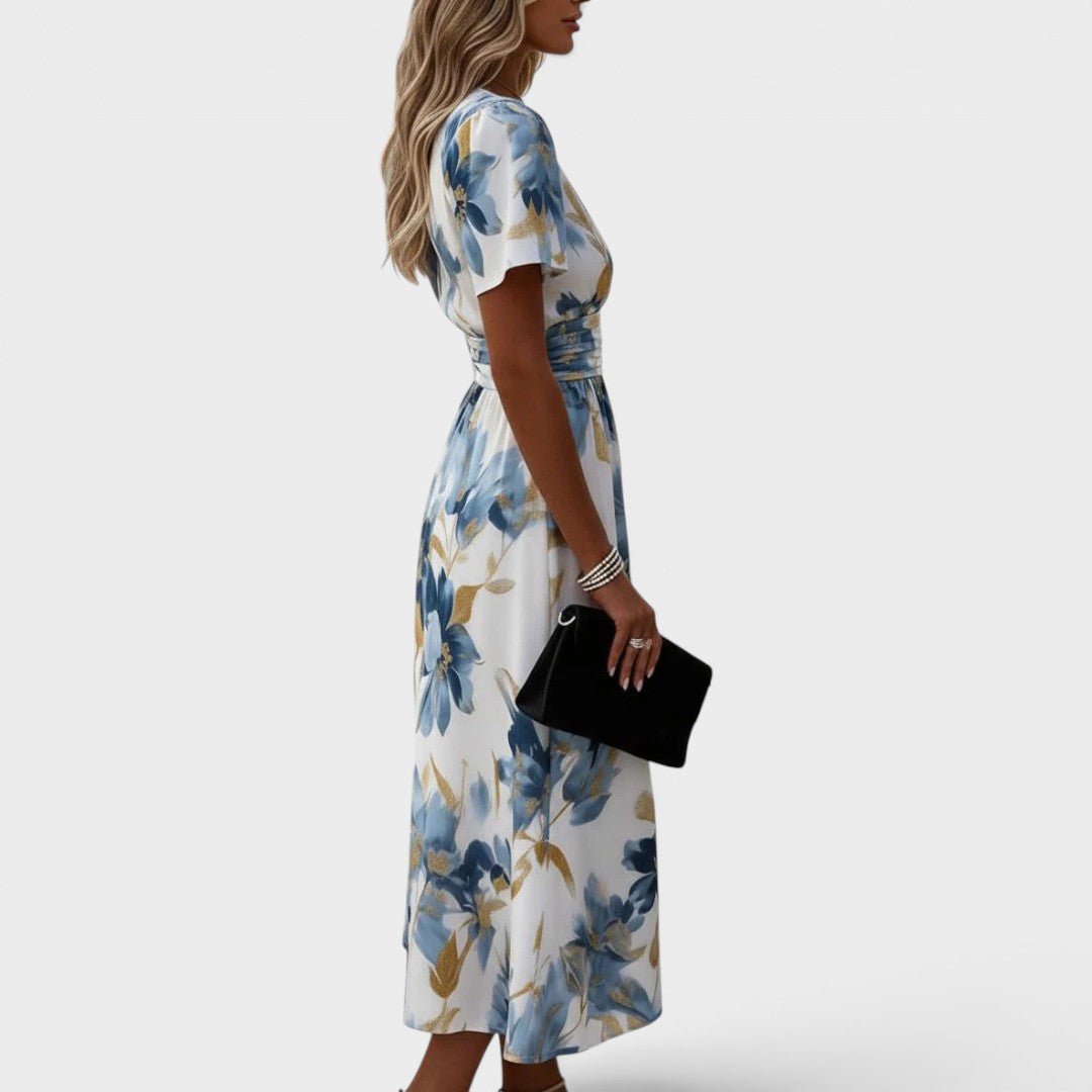 Lisa™ | Midi-jurk moderno con motivo floreale