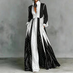 Priscilla | Abito Maxi Bicolore a Pois