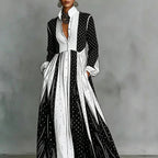 Priscilla | Abito Maxi Bicolore a Pois
