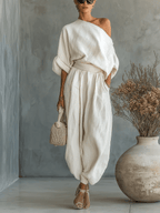 Mila™ | Completo 2 pezzi con scollatura bardot