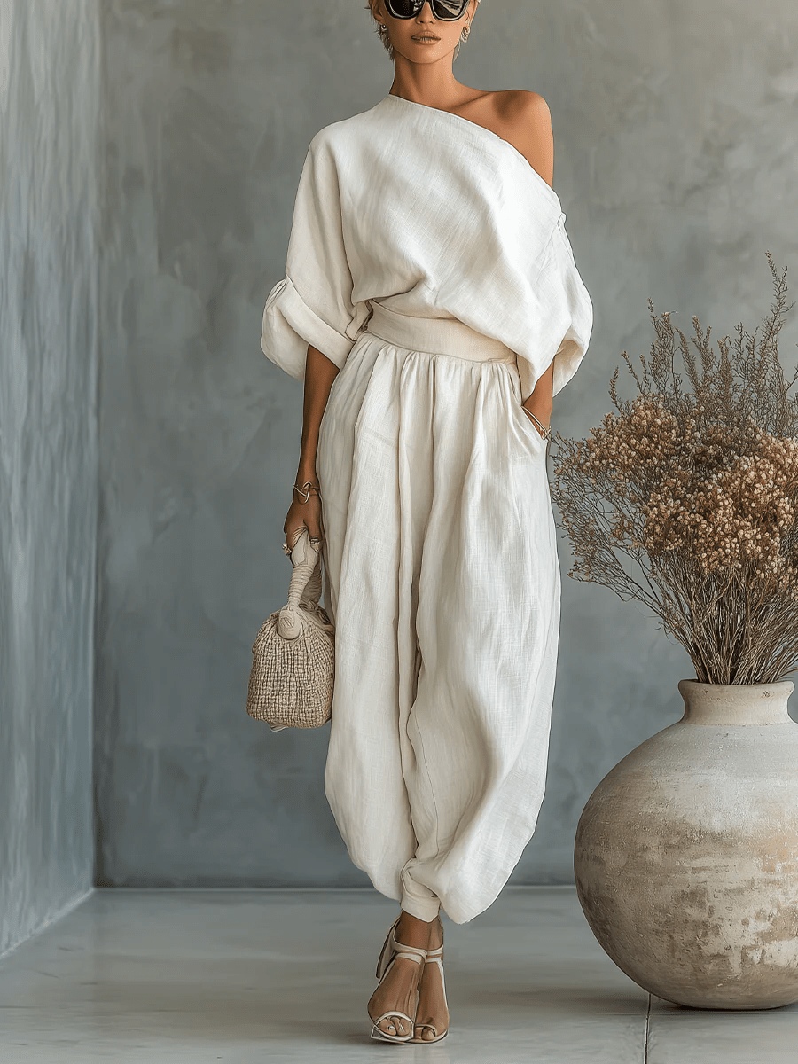 Mila™ | Completo 2 pezzi con scollatura bardot