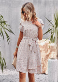 Moana™ - Korte Witte Boho Jurk Met Zwarte Print