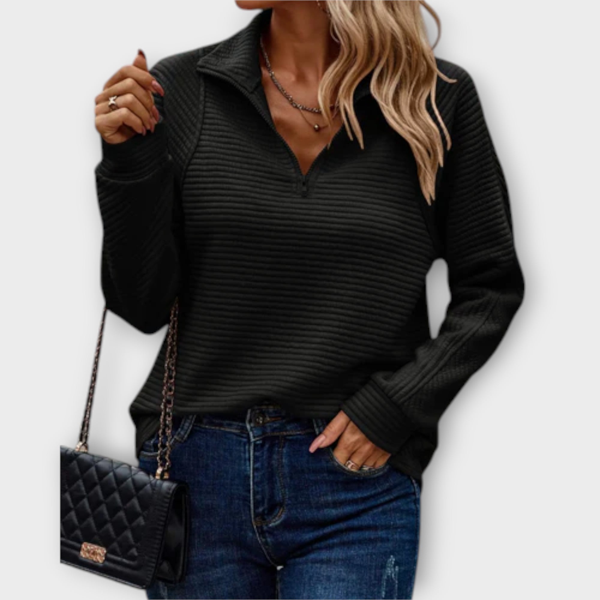 Kristie™ - Maglione con mezza zip Blød