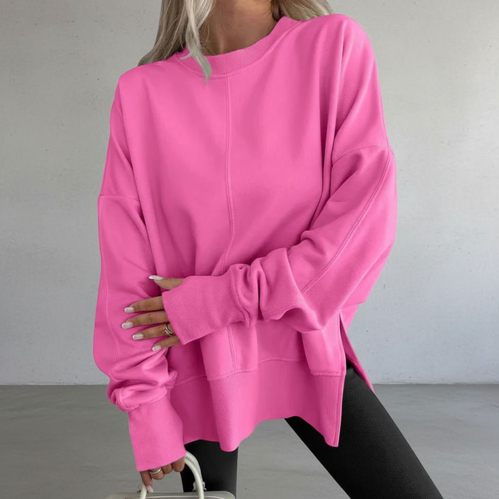 Zolia™ – Felpa oversize con cappuccio color sangue