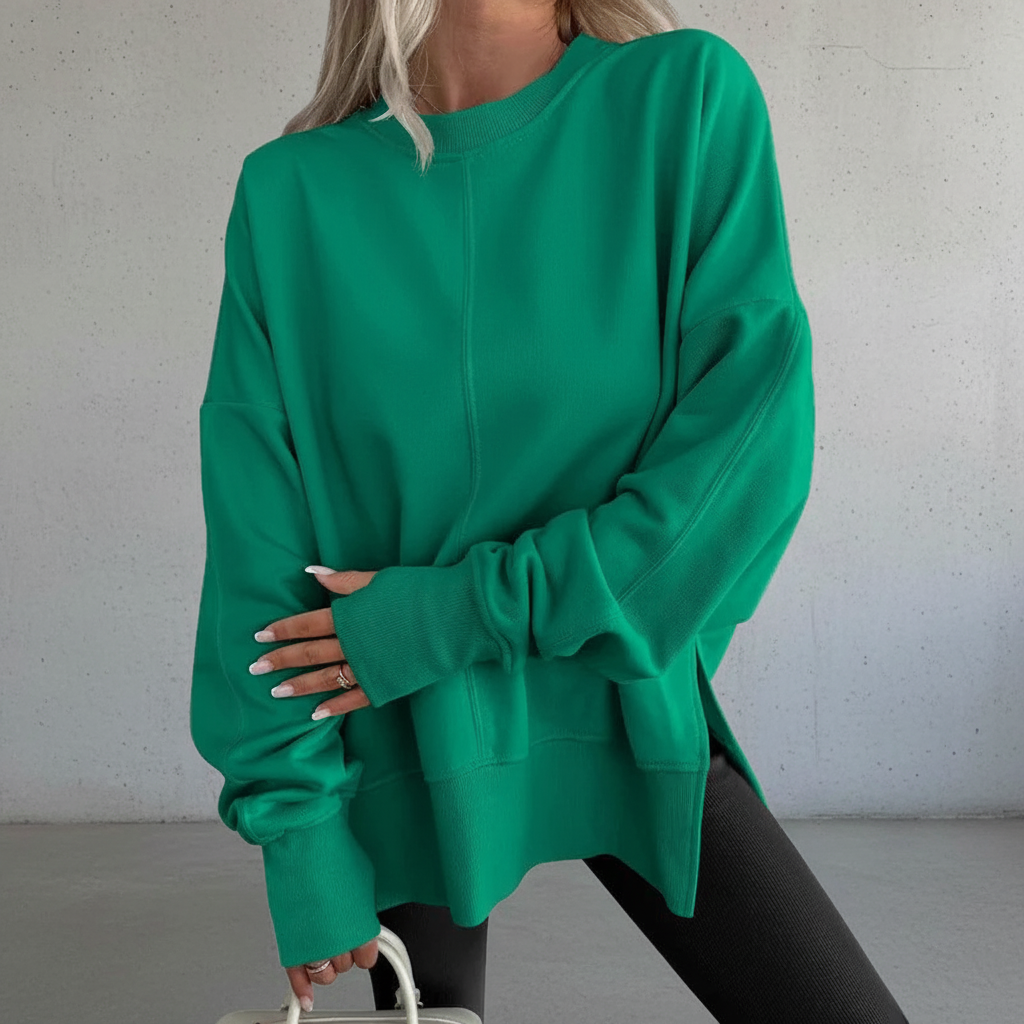 Zolia™ – Felpa oversize con cappuccio color sangue