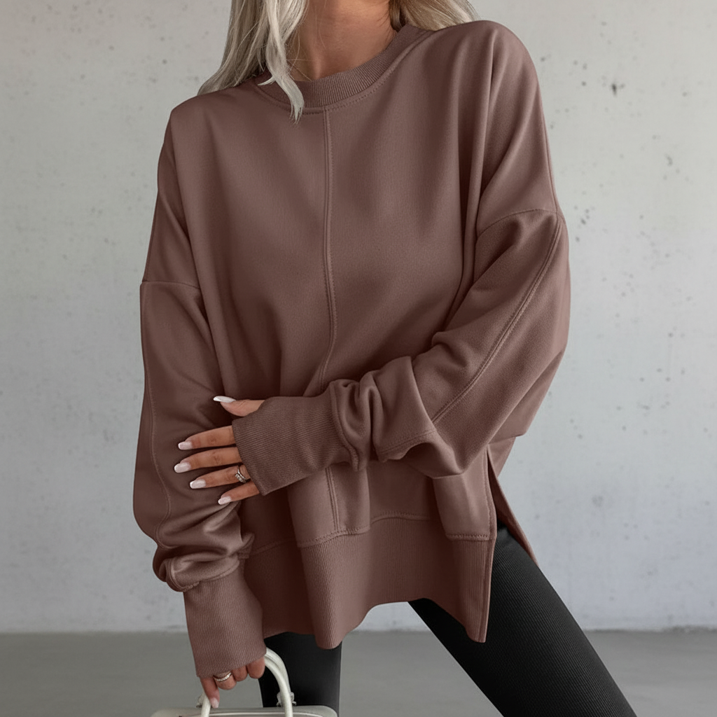 Zolia™ – Felpa oversize con cappuccio color sangue