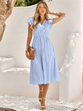 Nova™ Blauwe Bruiloft Gasten Jurk Midi
