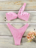 Set bikini monospalla con copricostume