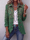 Costanza | Giacca Bohémien Paisley Verde con Rouches