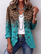 Bice | Blazer Leopardato Sfumato Turchese