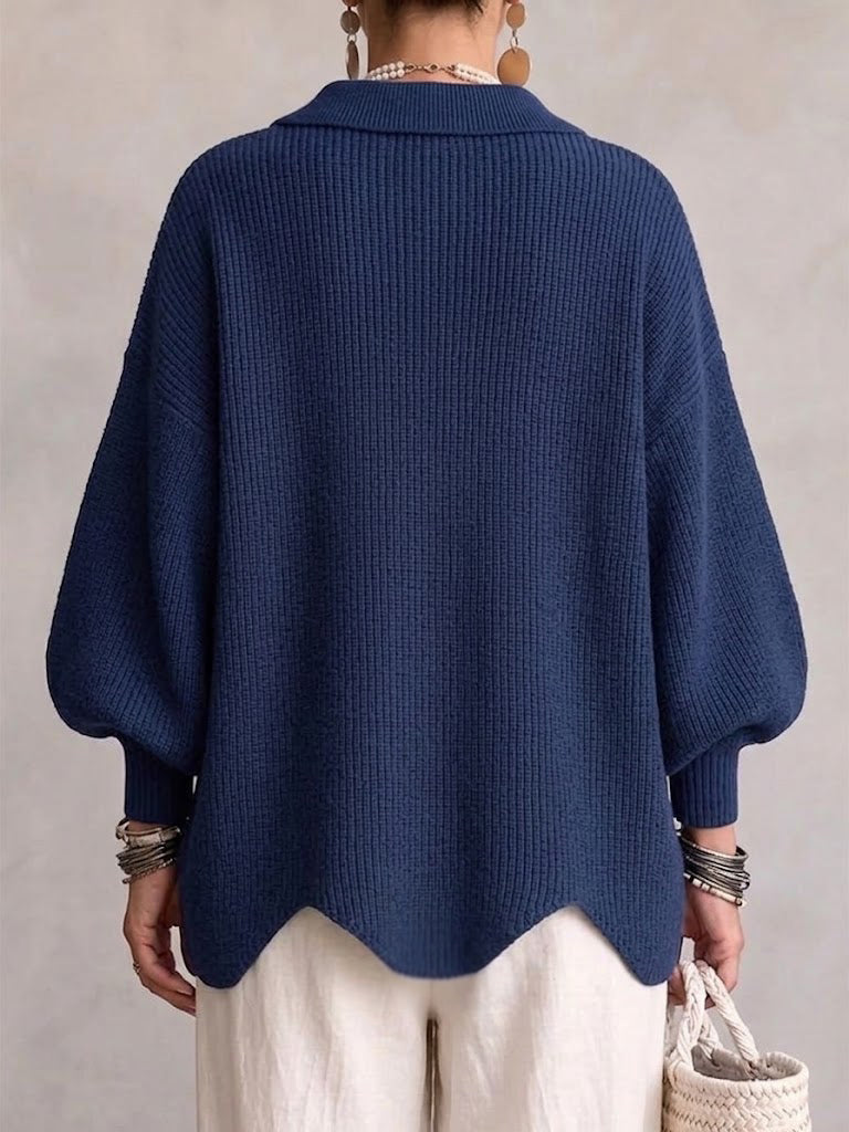 Isadora | Cardigan Oversize con Collo e Bottoni Metallici