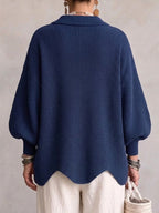 Isadora | Cardigan Oversize con Collo e Bottoni Metallici