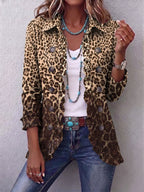 Ombretta | Giacca Leopardata Multicolore con Rouches