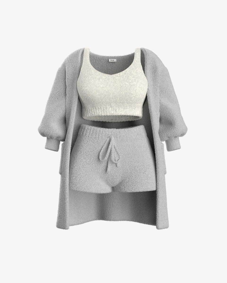 Cozyset van zachte gebreide stof