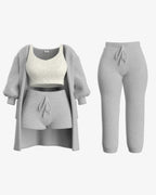 Cozyset van zachte gebreide stof