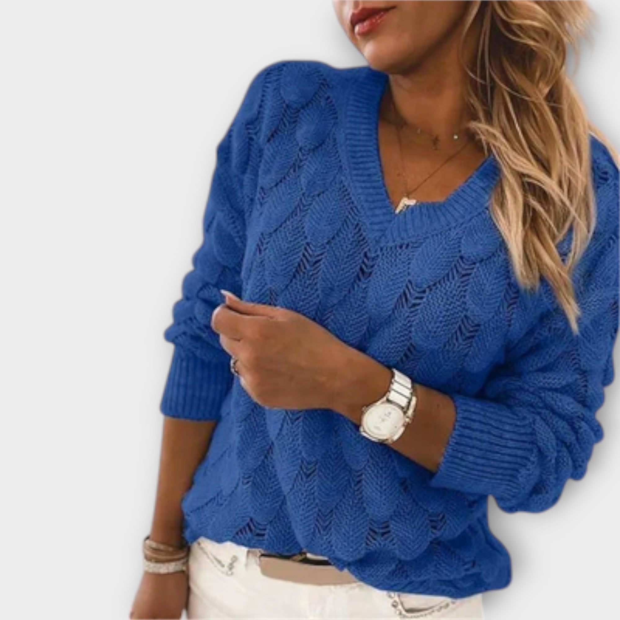 Hansel™ - Maglione rosso con v-udskæring