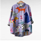Nina | Damesblouse met Hondenprint