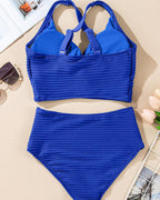 Set bikini intrecciato a coste