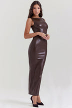Lisa | Luxe Leren Maxi Jurk