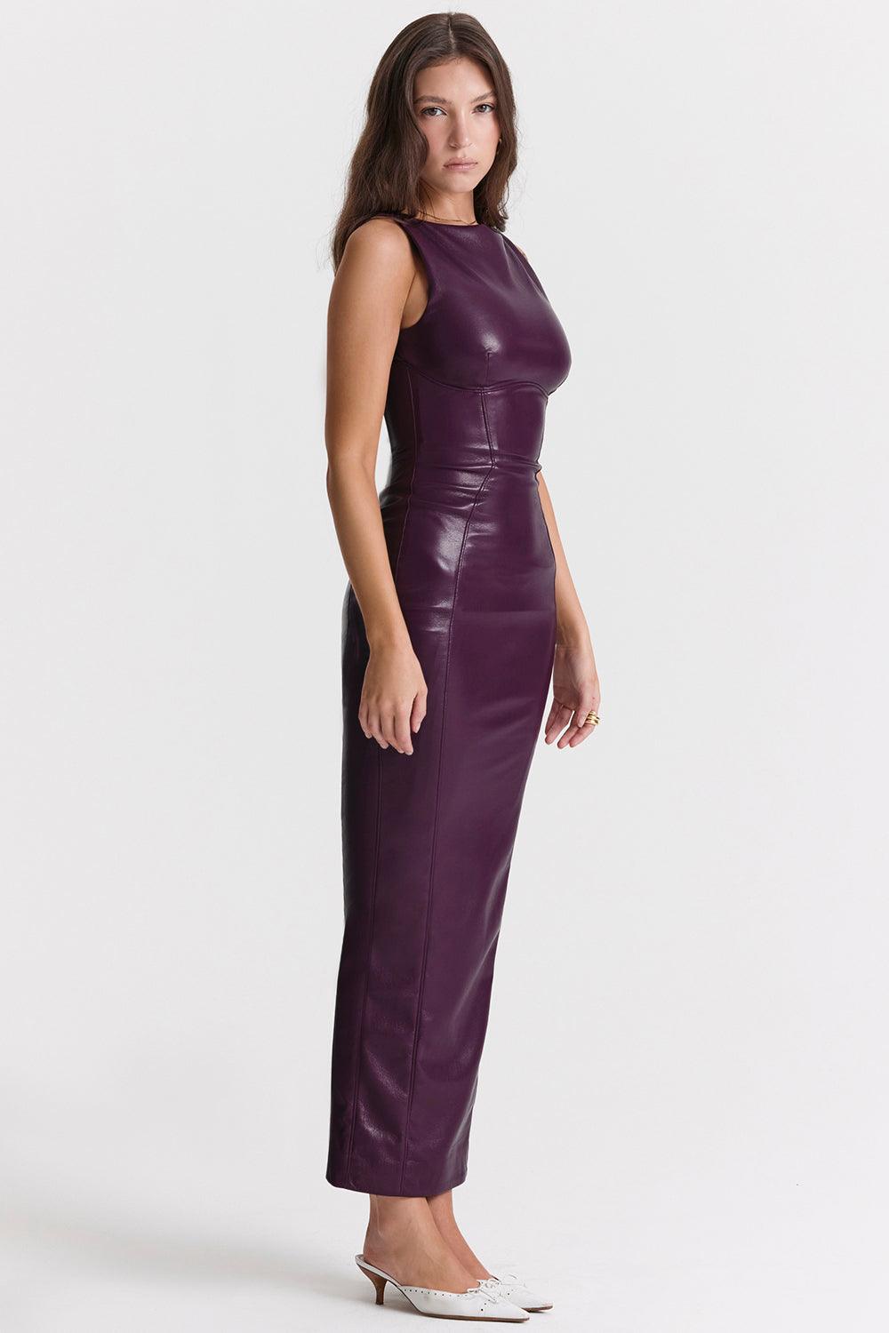 Lisa | Luxe Leren Maxi Jurk
