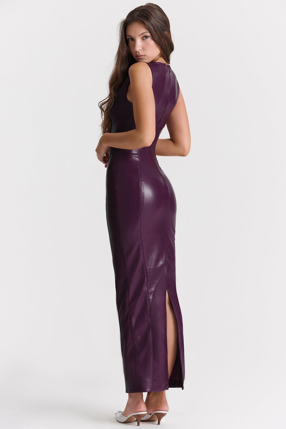 Lisa | Luxe Leren Maxi Jurk