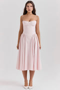 Marloes | Twill Korset Midi Jurk