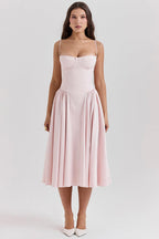 Marloes | Twill Korset Midi Jurk