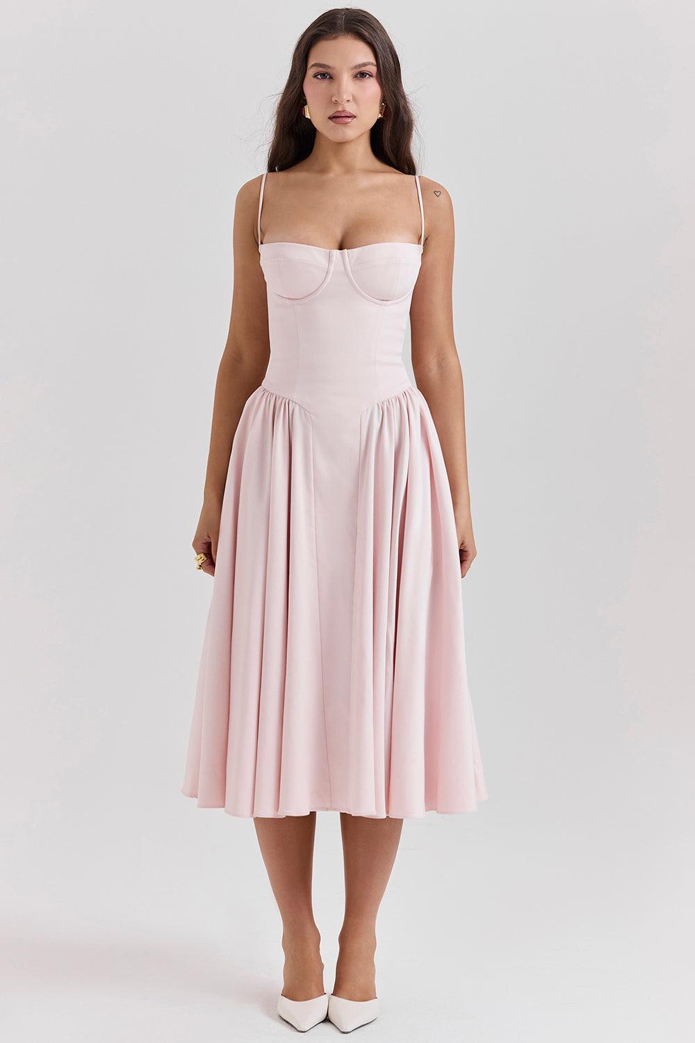 Marloes | Twill Korset Midi Jurk