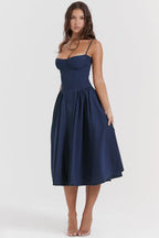 Marloes | Twill Korset Midi Jurk