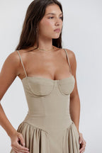 Marloes | Twill Korset Midi Jurk