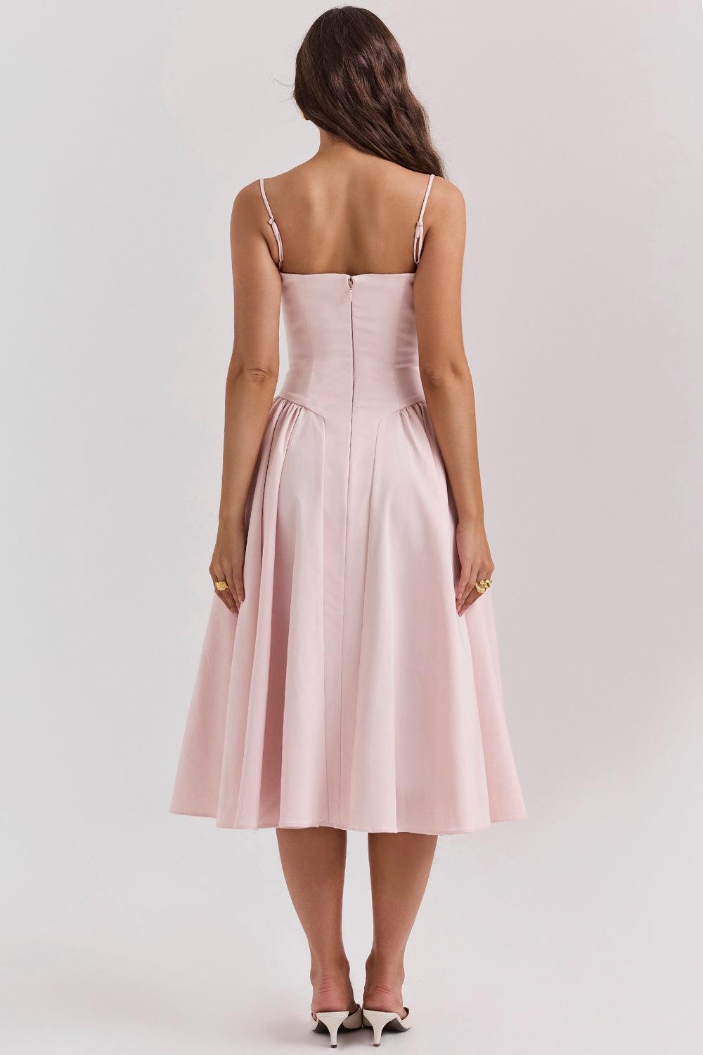 Marloes | Twill Korset Midi Jurk