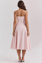 Marloes | Twill Korset Midi Jurk