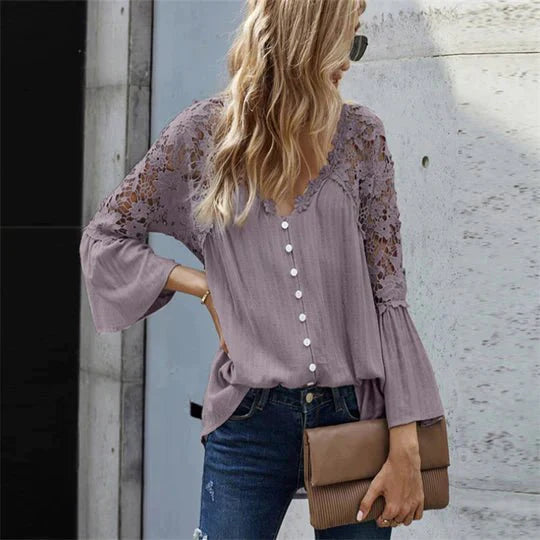 SARA - Blusa in pizzo floreale