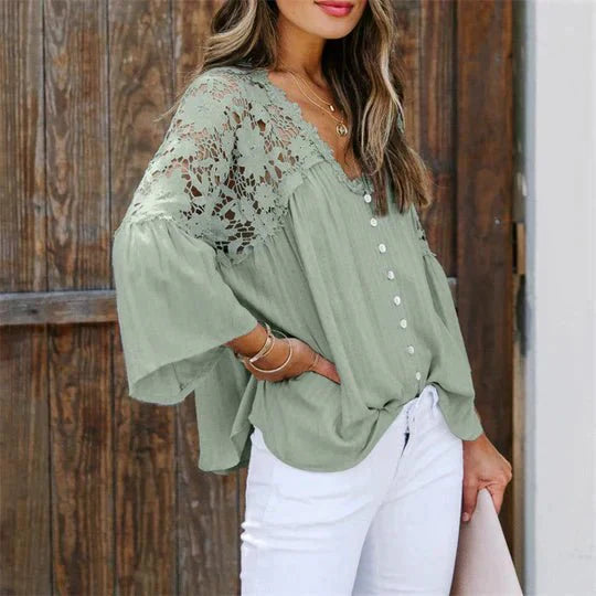 SARA - Blusa in pizzo floreale