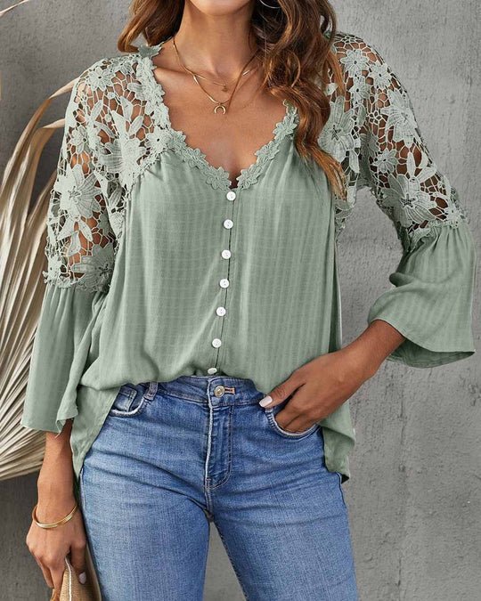 SARA - Blusa in pizzo floreale