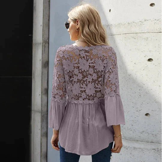 SARA - Blusa in pizzo floreale