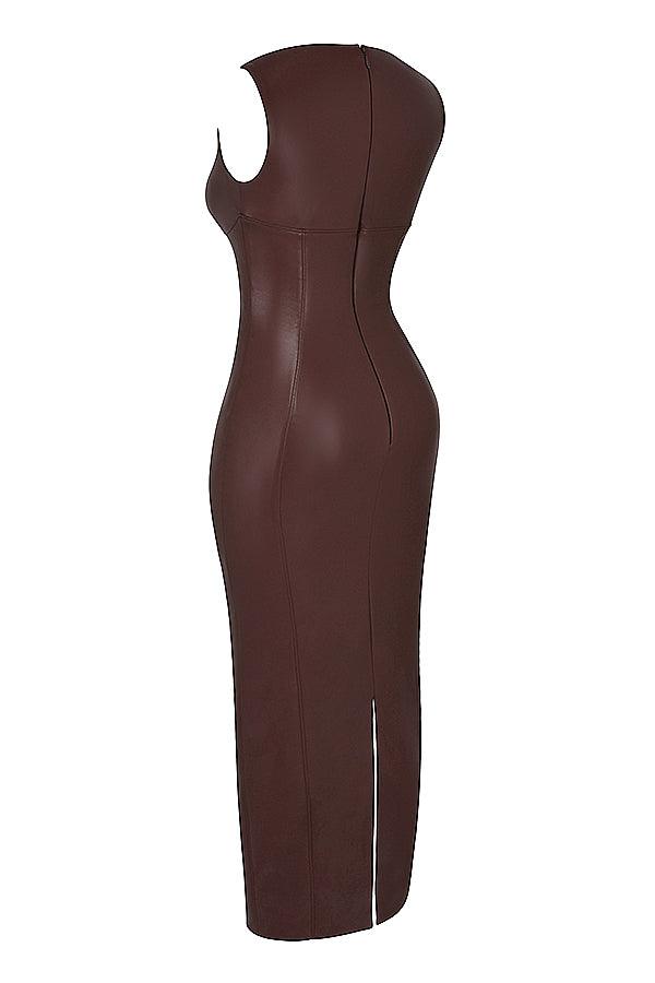 Lisa | Luxe Leren Maxi Jurk