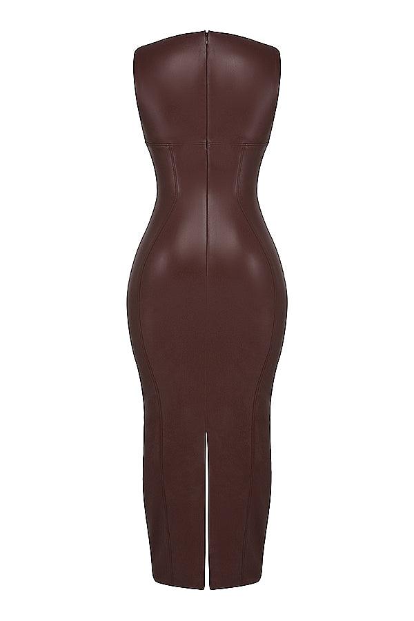Lisa | Luxe Leren Maxi Jurk