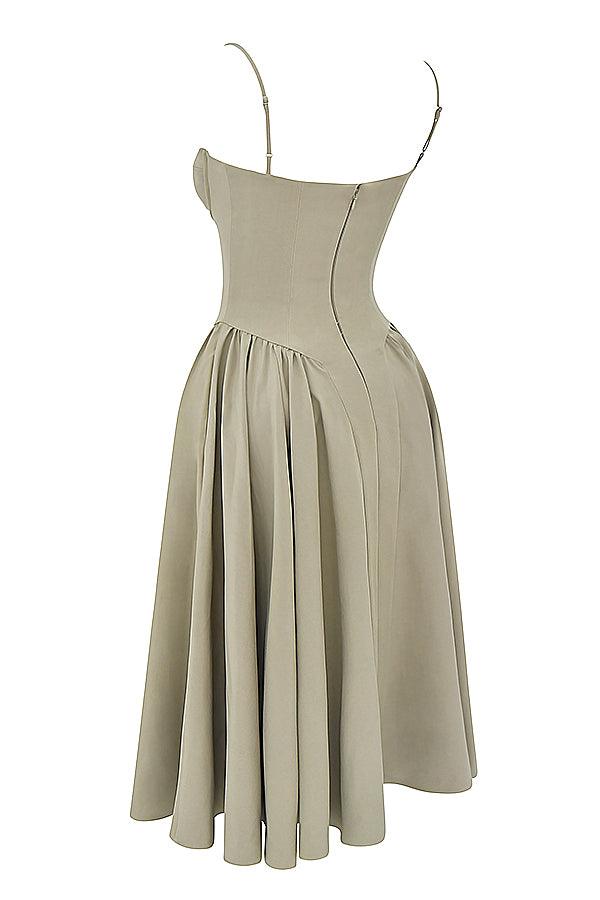 Marloes | Twill Korset Midi Jurk