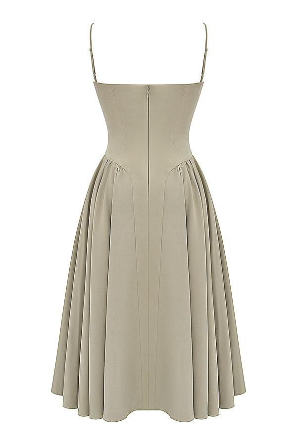 Marloes | Twill Korset Midi Jurk