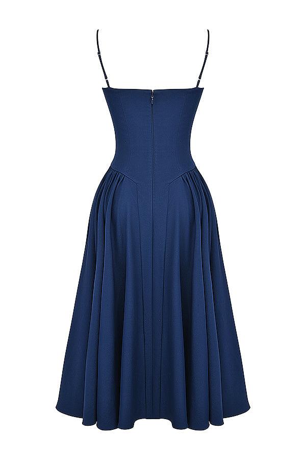 Marloes | Twill Korset Midi Jurk